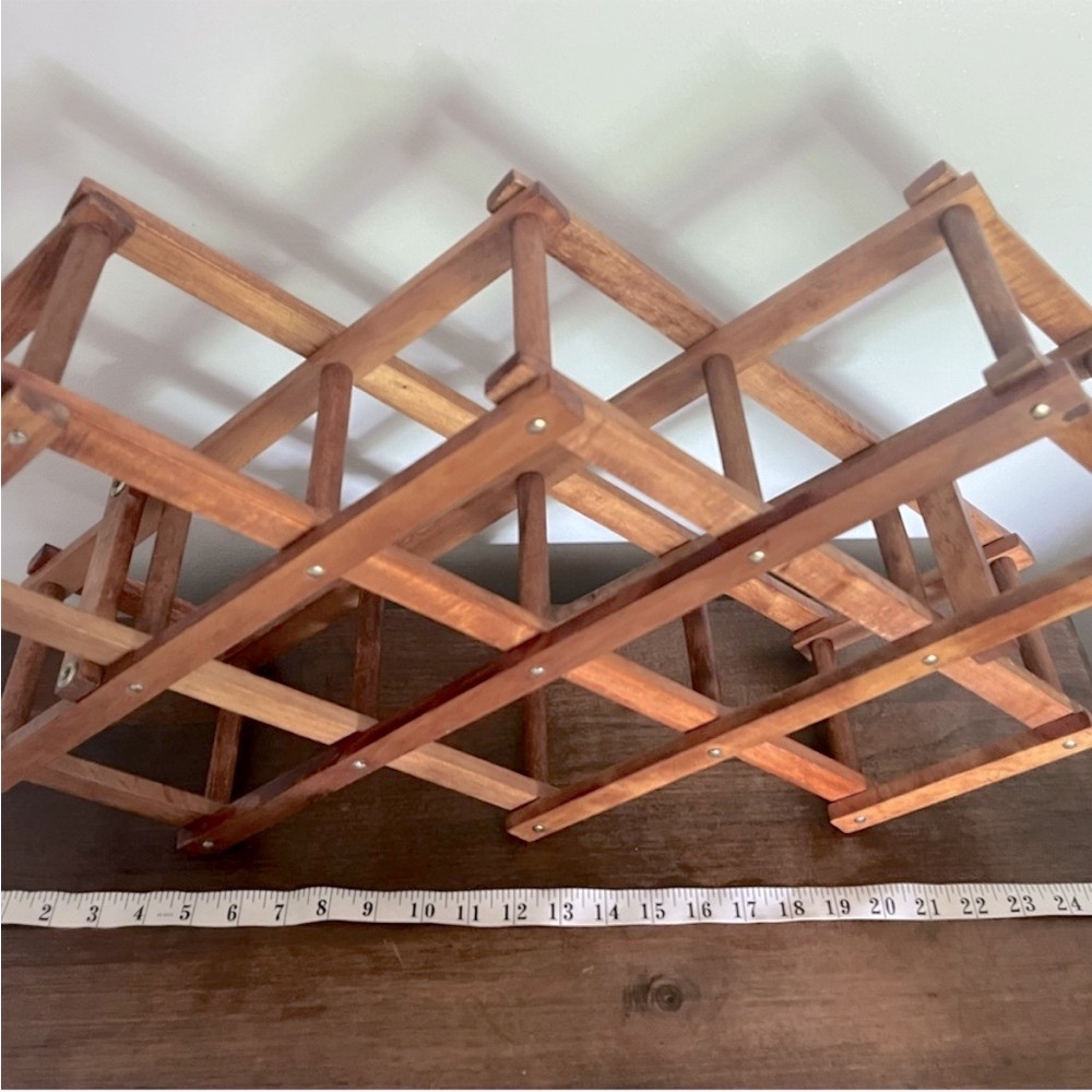 🍷Wine Rack Foldable Accordion Style Wooden Vintage Bottle Holder for 10🍷 - Picture 4 of 8